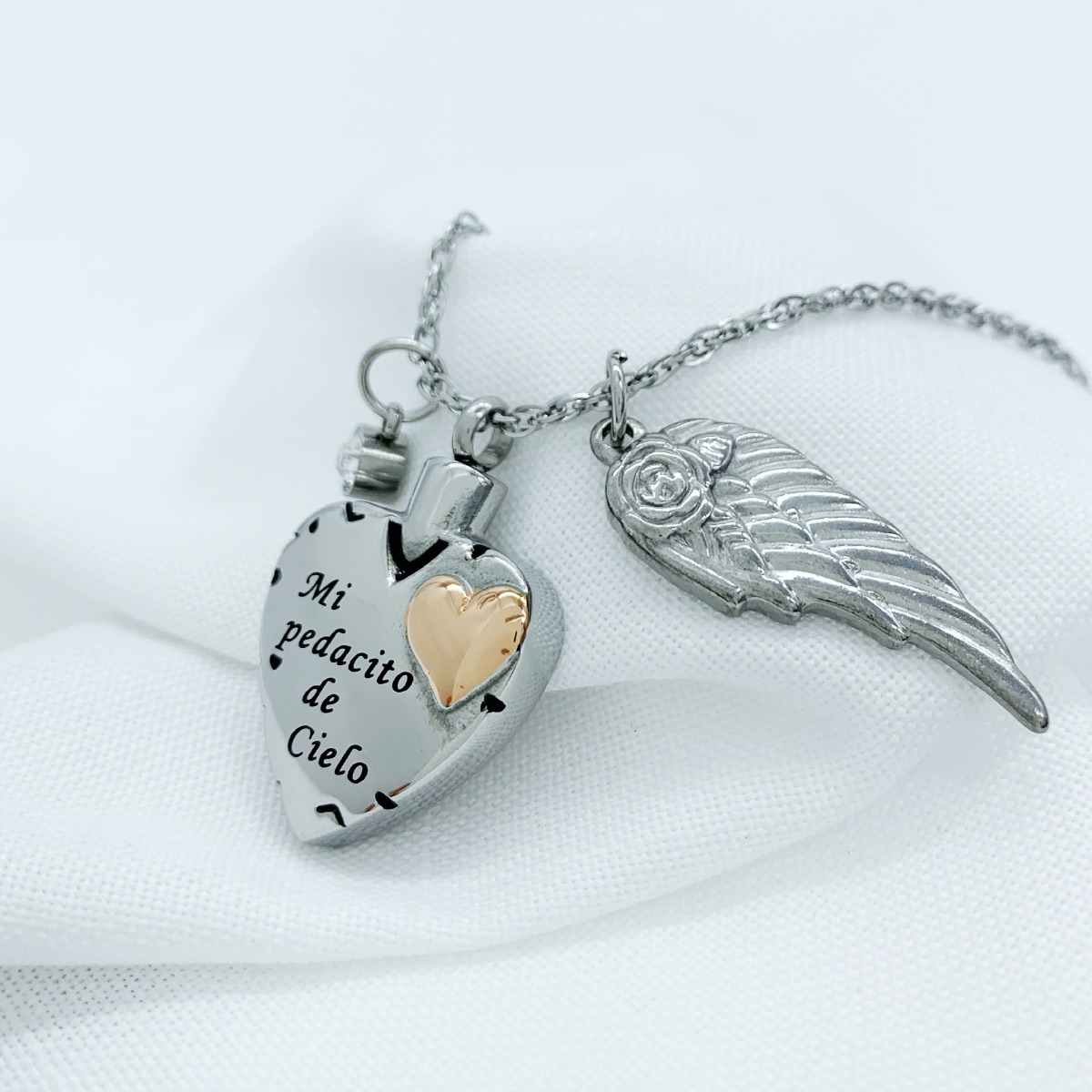 Dije Para Cenizas Cremación Urna Funeraria Relicario 35 - Acero inoxidable- Joyería,Relicario,Diseño Elegante 