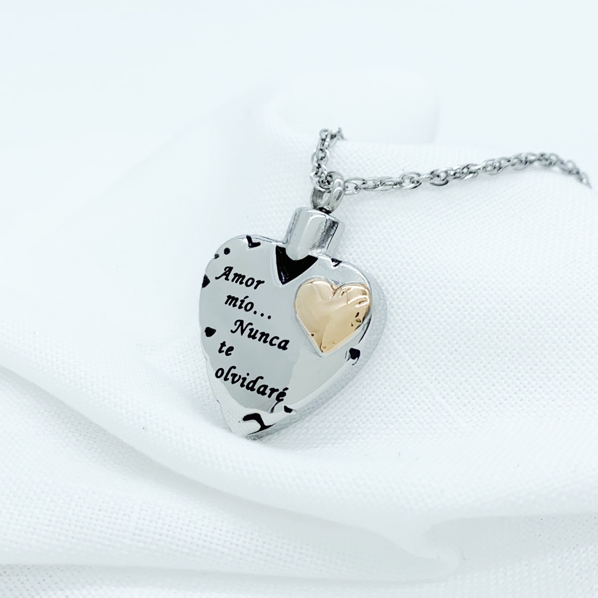 Dije Para Cenizas Cremación Urna Funeraria Relicario 36 - Acero inoxidable- Joyería, Relicario, Diseño Elegante.