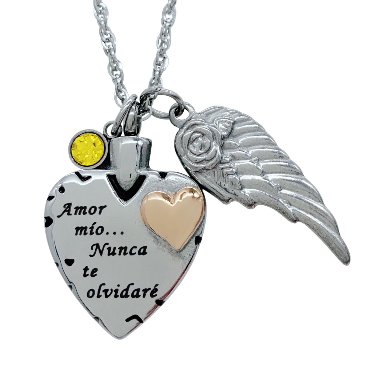 Dije Para Cenizas Cremación Urna Funeraria Relicario 36 - Acero inoxidable- Joyería, Relicario, Diseño Elegante.