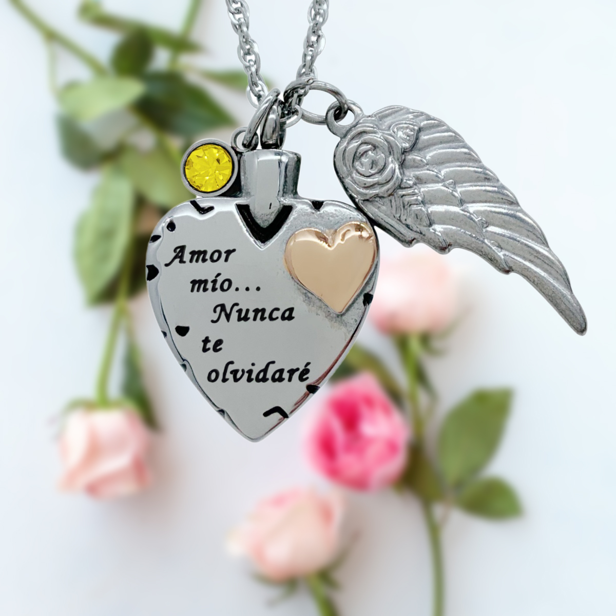 Dije Para Cenizas Cremación Urna Funeraria Relicario 36 - Acero inoxidable- Joyería, Relicario, Diseño Elegante.