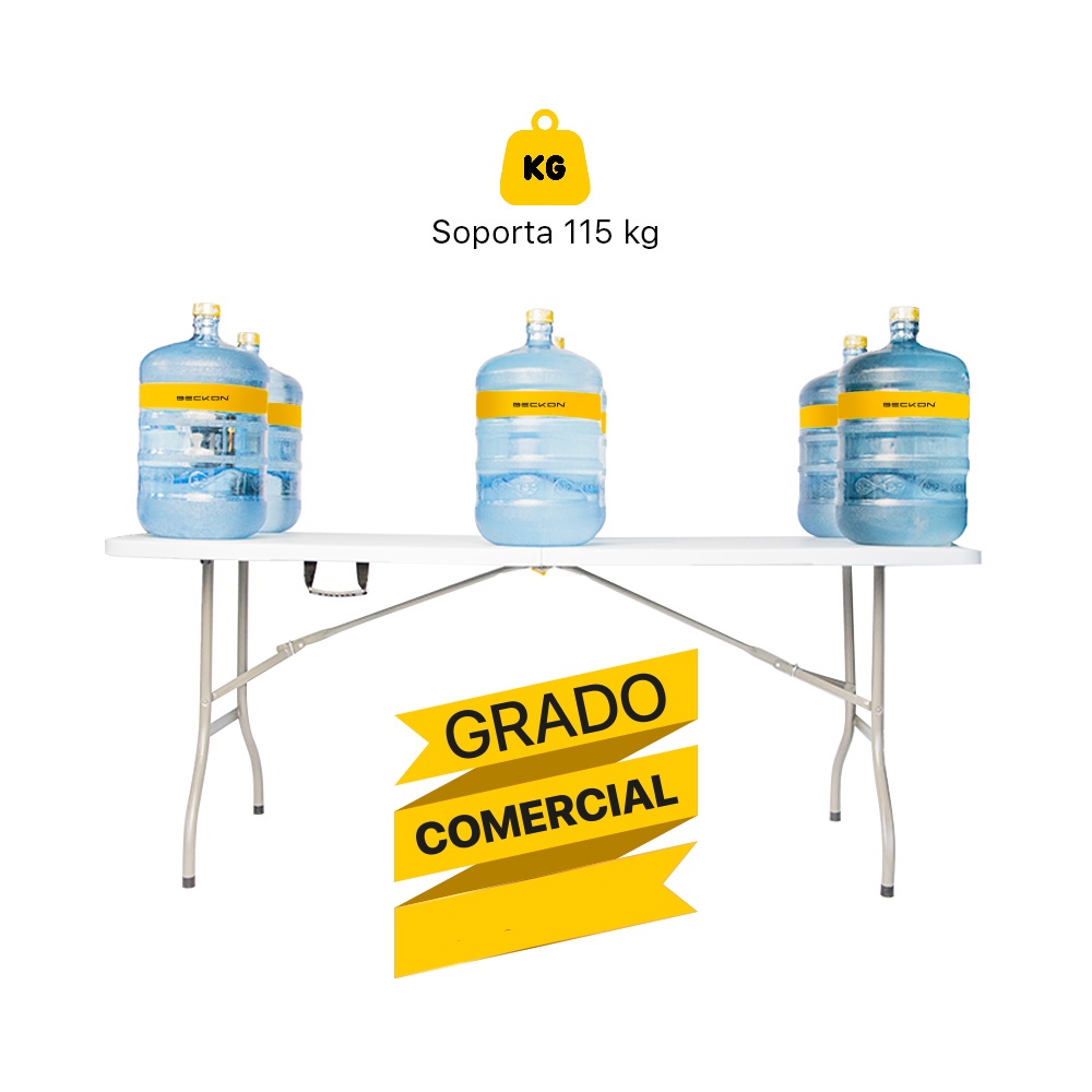 Set de Mesa plegable Polietileno 1.8M + 4 sillas plegables heavy duty Beckon