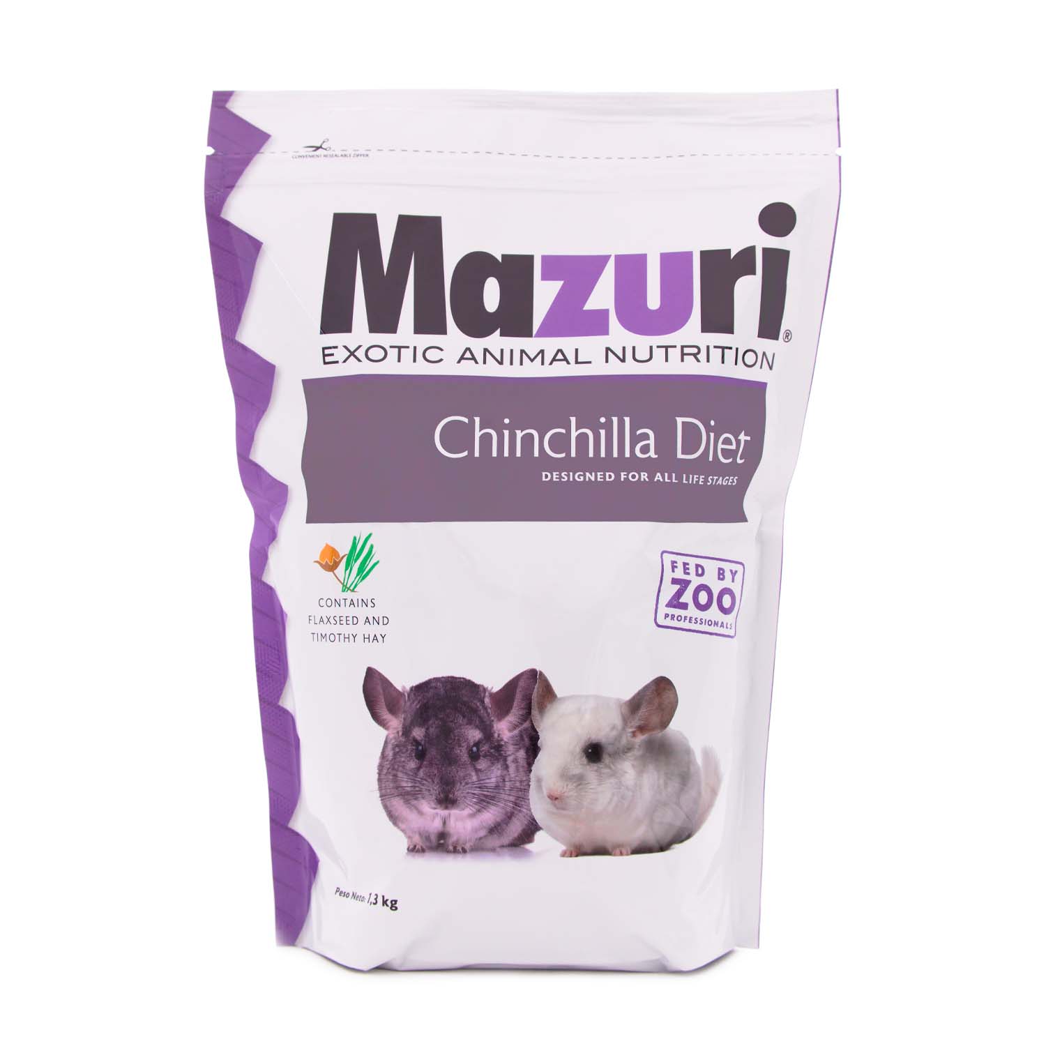 Alimento Chinchilla 1.3Kg Mazuri Y Casita Marshmallow De Tela Kit Chinchilla