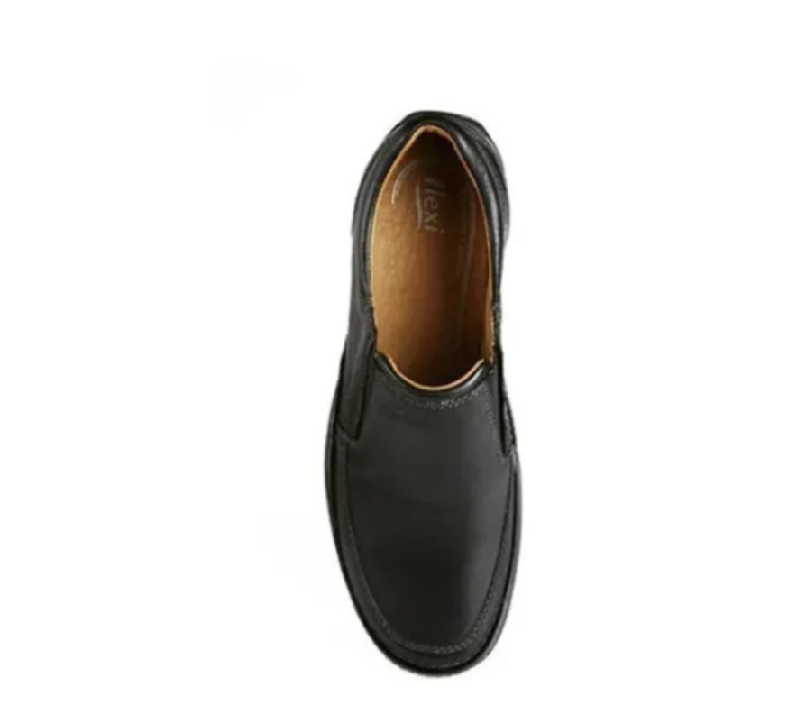 ZAPATOS FLEXI CASUAL MOCASIN NEGRO CON ELASTICO, CABALLERO (71602)