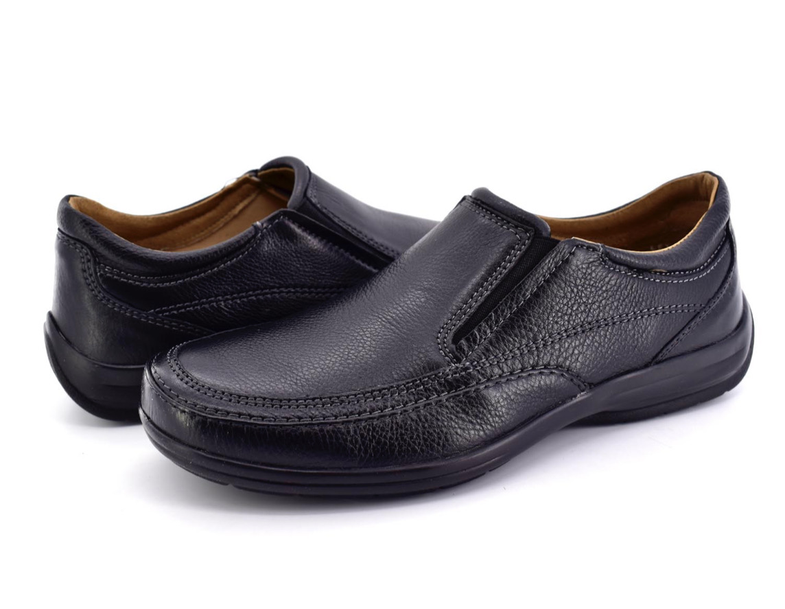 ZAPATOS FLEXI CASUAL MOCASIN NEGRO CON ELASTICO, CABALLERO (71602)
