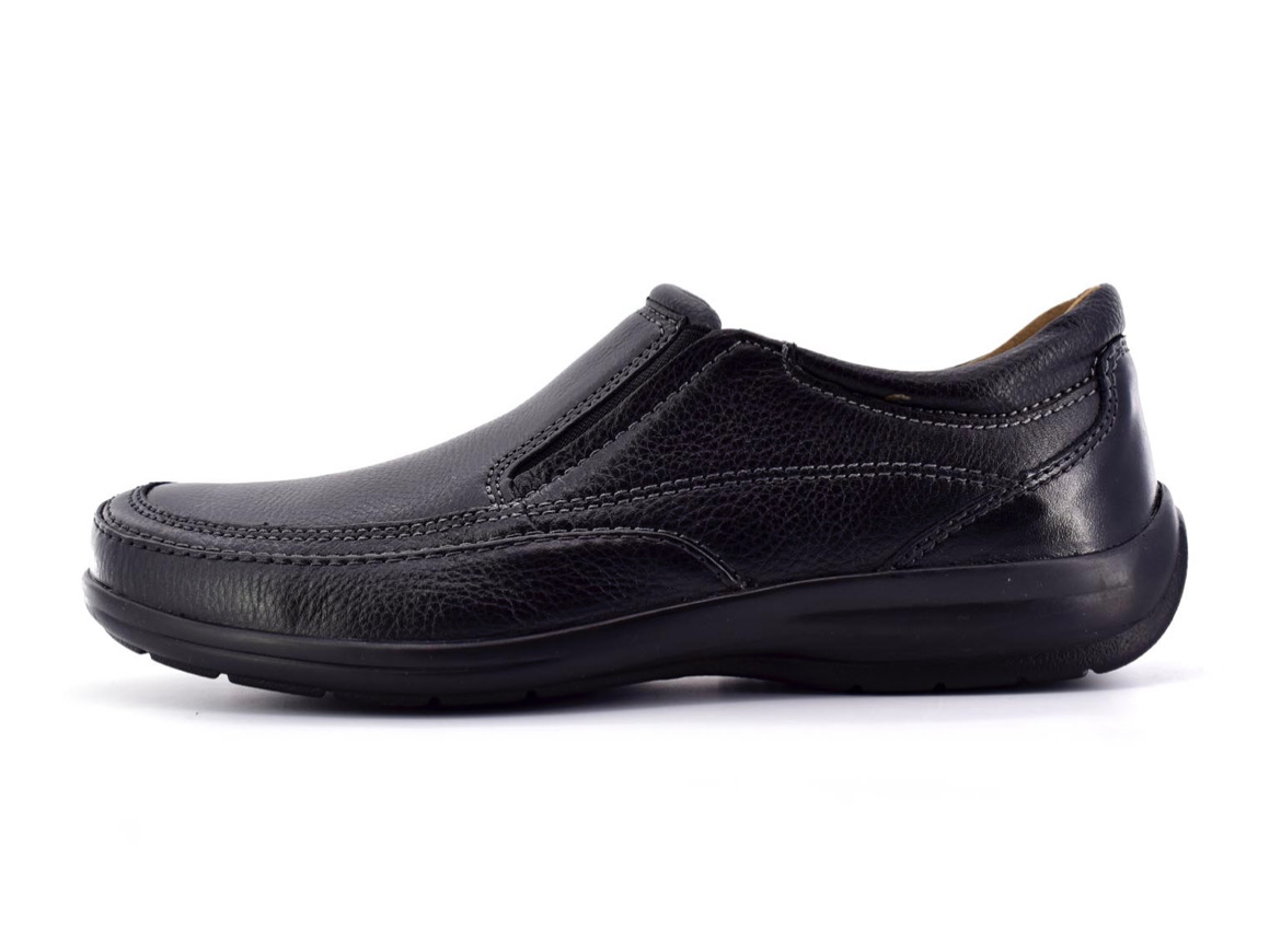 ZAPATOS FLEXI CASUAL MOCASIN NEGRO CON ELASTICO, CABALLERO (71602)