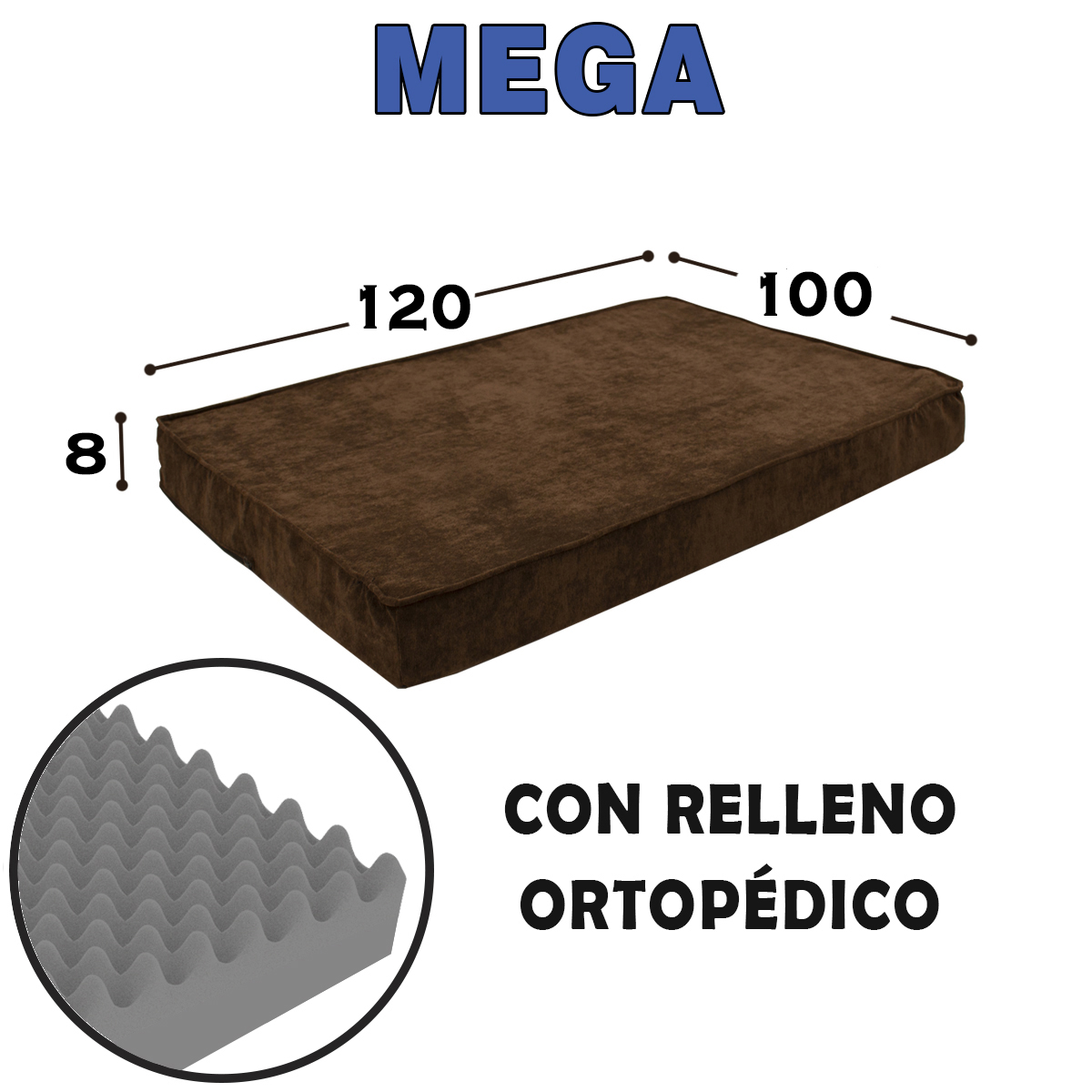 Camita de Perro Mega, 0 Brazos.