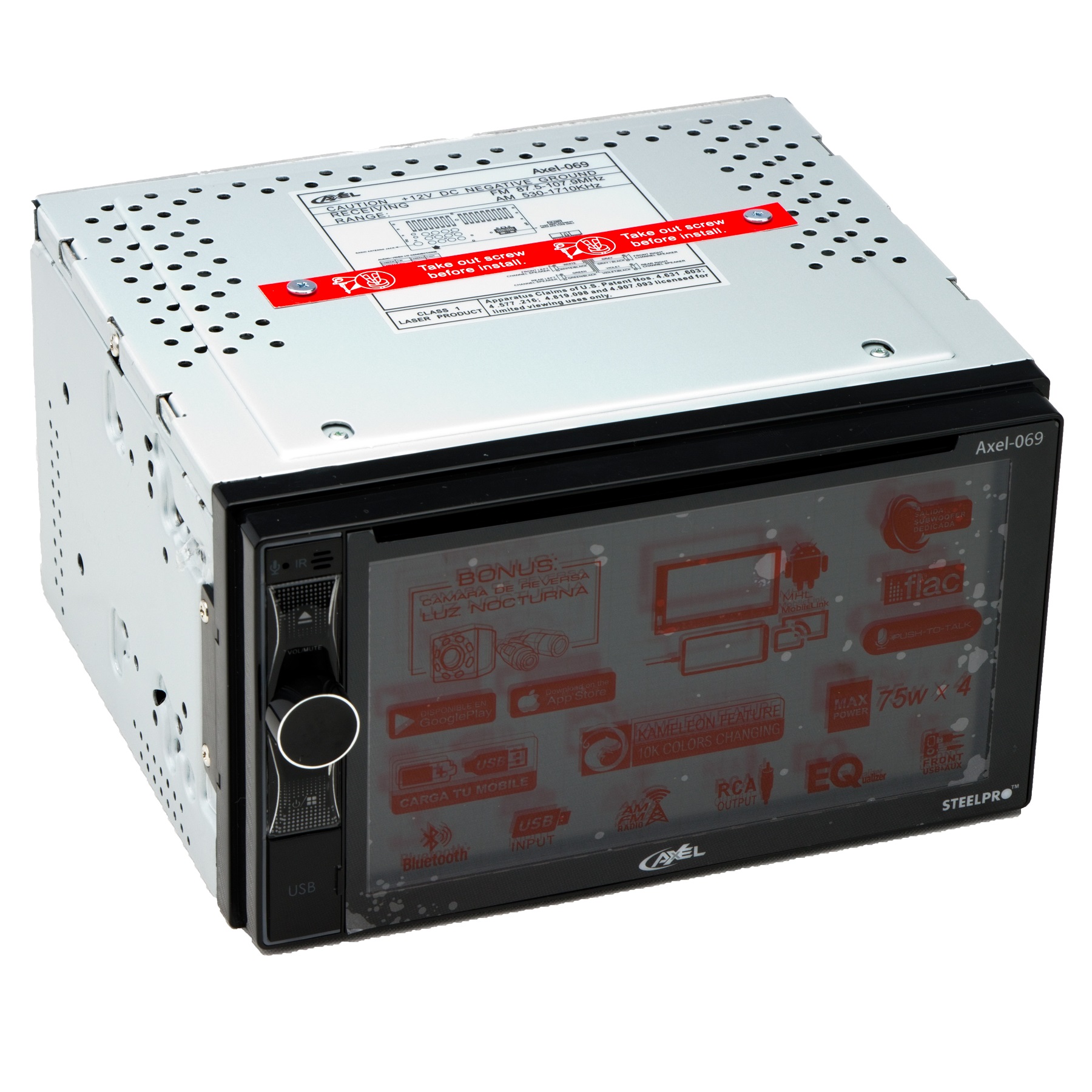 AXEL-069  STEELPRO 50w x 4 RMS Autoestéreo 2 DIN