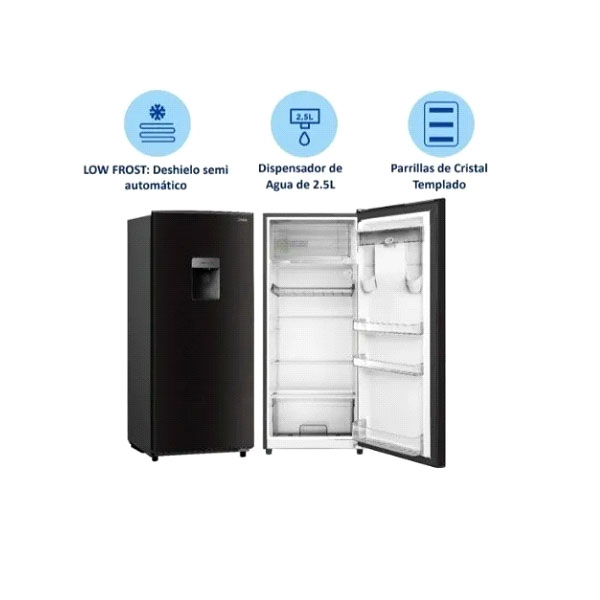 REFRIGERADOR MIDEA 7 PIES CON DESPACHADOR NEGRO MRD190CCDLSW