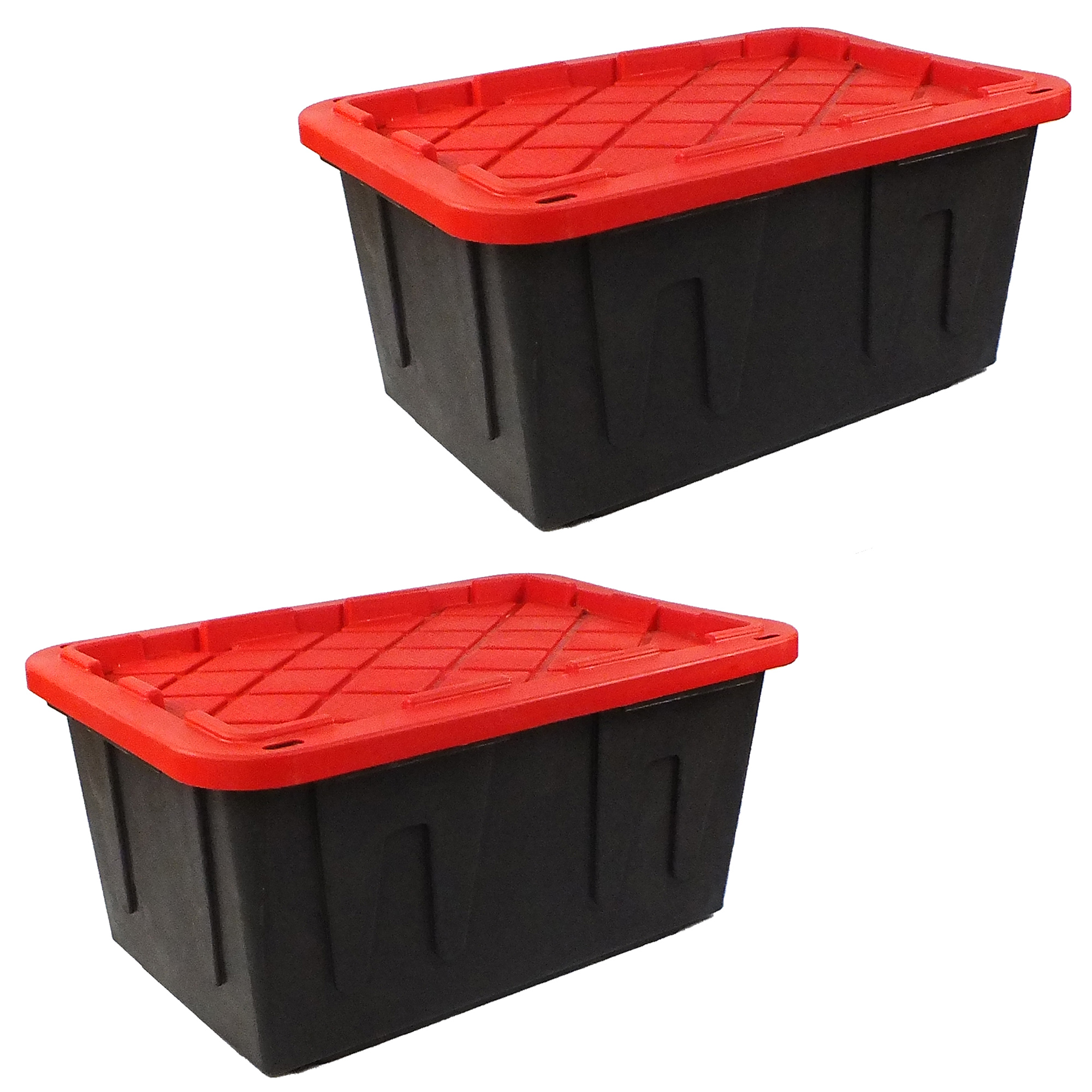 2 Cajas con Tapa de Plastico uso rudo, 27 galones (color tapa sujeto a disponibilidad)