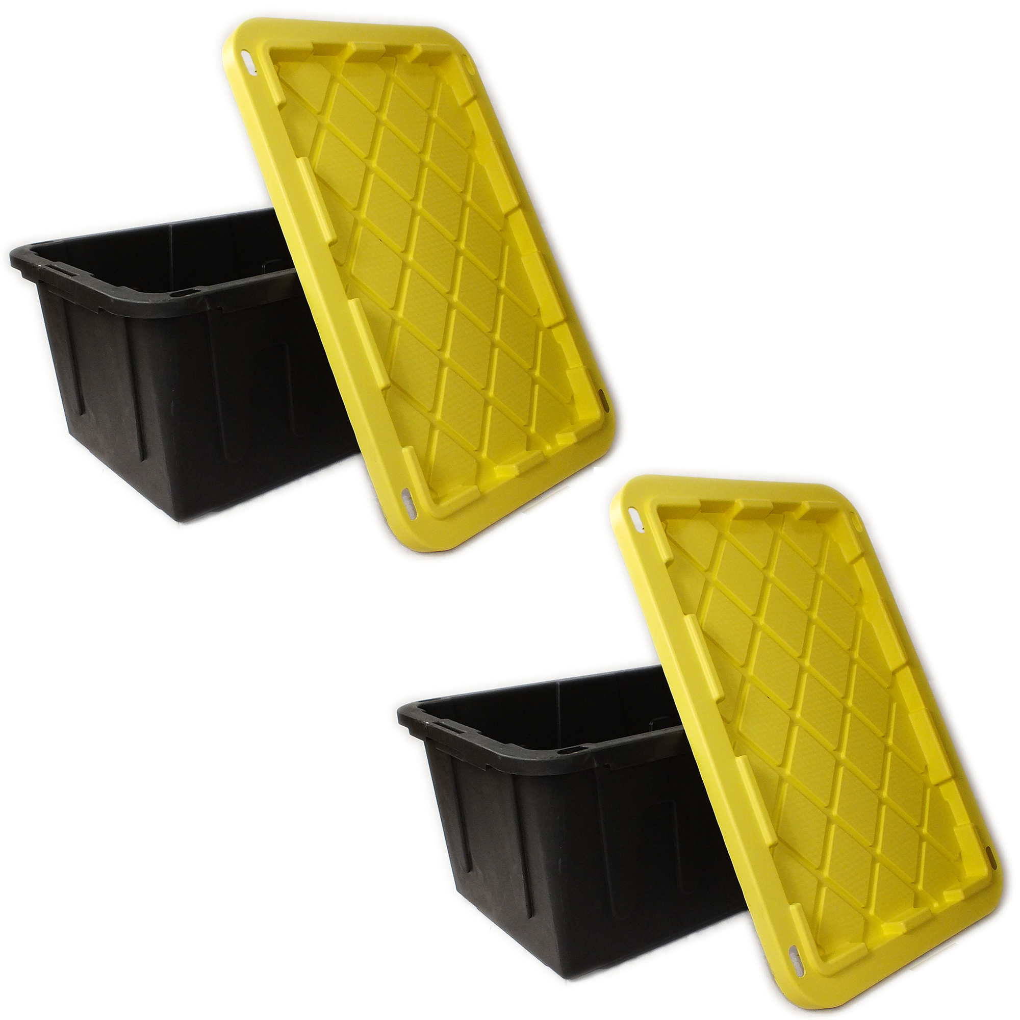 2 Cajas con Tapa de Plastico uso rudo, 27 galones (color tapa sujeto a disponibilidad)