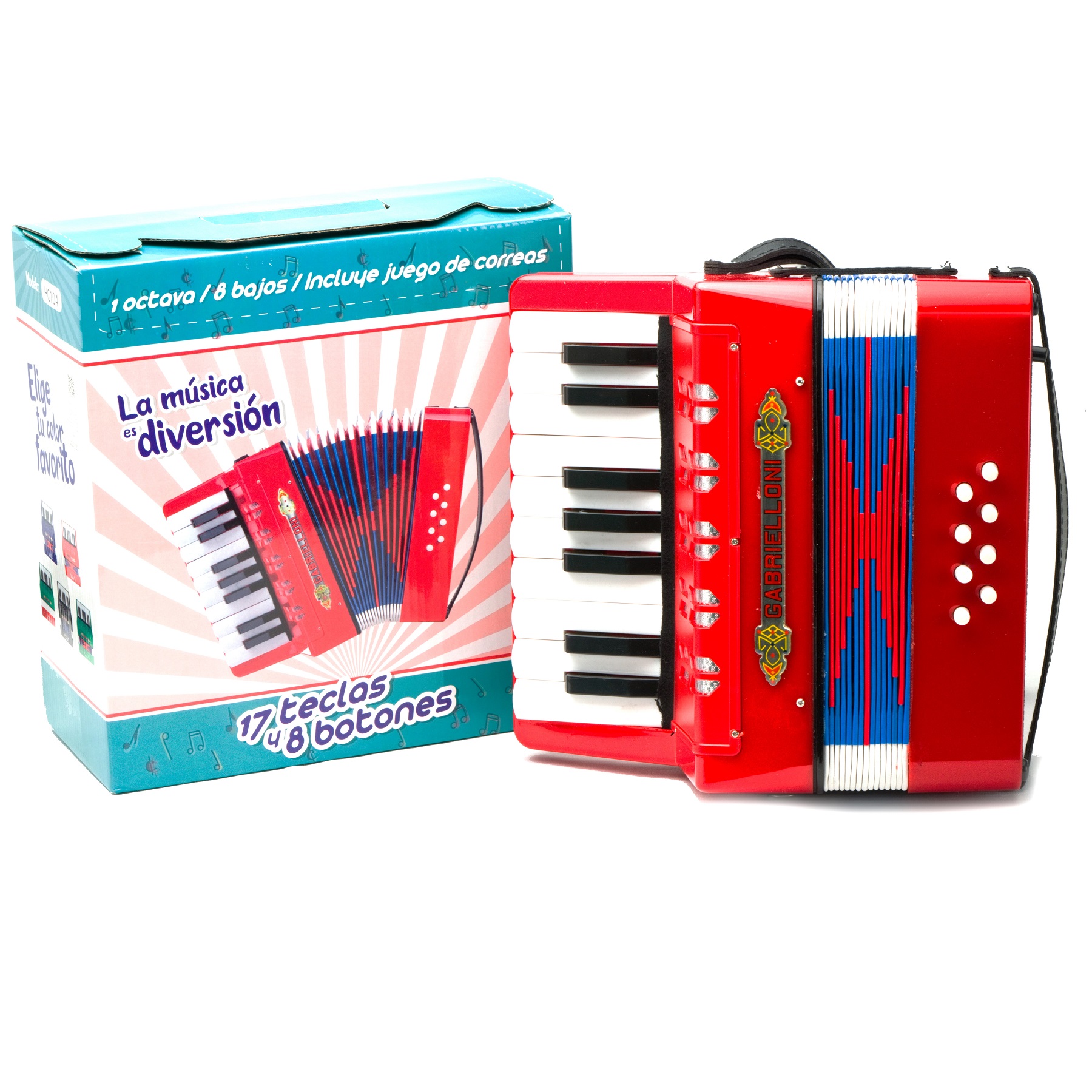 Acordeon Infantil 17 Teclas Y 8 Bajos
