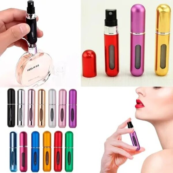 4 Mini Atomizador Aluminio Para Perfume Ideal Para Viaje 5ml