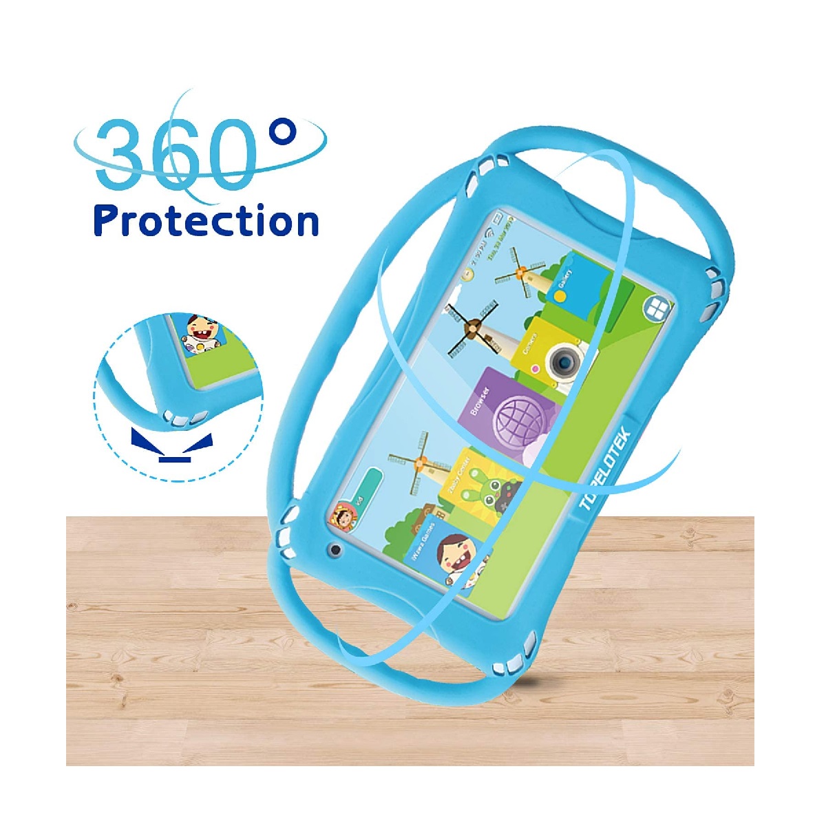 Tablet Para Niños Topelotek Kids 1gb 16gb 7" Android + Lápiz Táctil