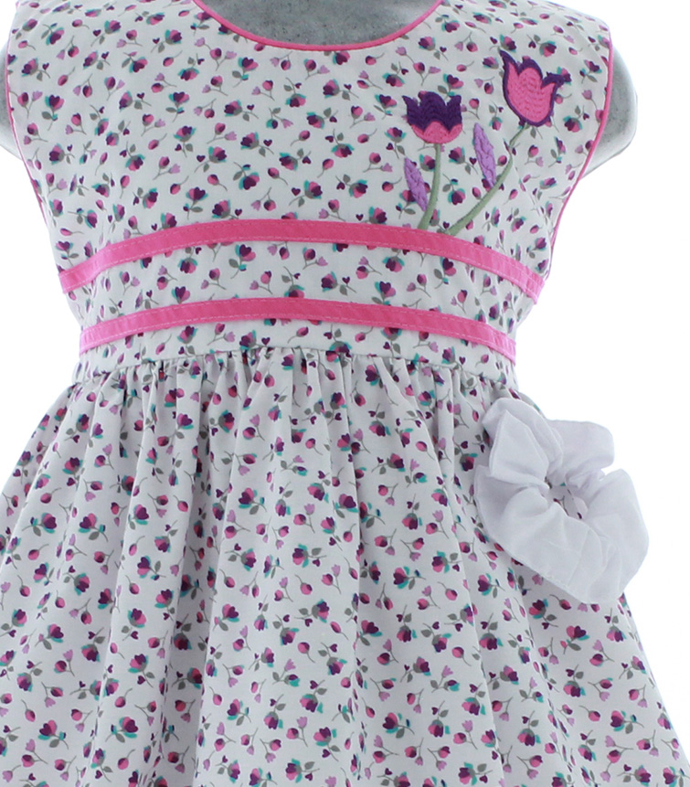 Vestido Niña color Blanco Floreado 2843 1 a 10 años