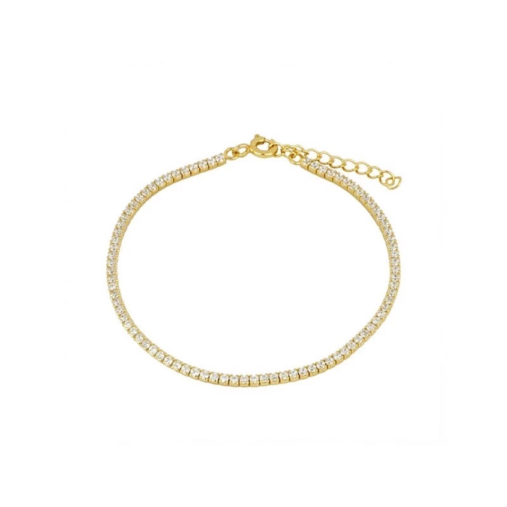 Pulsera ARETIZE Mujer Plata 925 Zirconias Baño en Oro 18k + Caja de Regalo