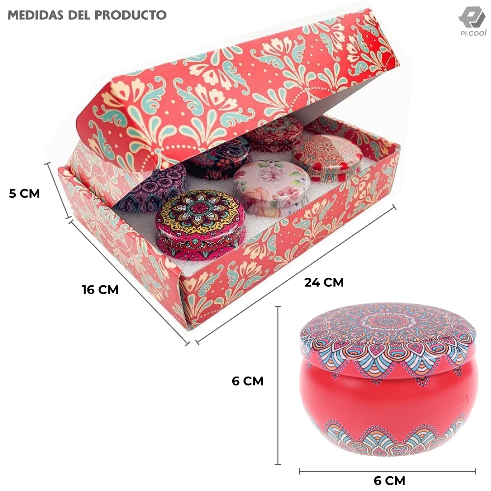 Velas Aromáticas De Cera De Soja Para Aromaterapia 6 Piezas