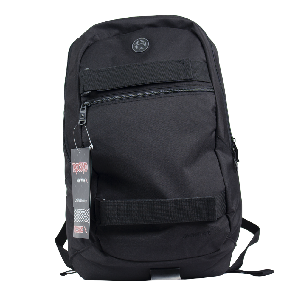 Mochila skate porta patineta color negro, Rockyo Catrina, modelo C1