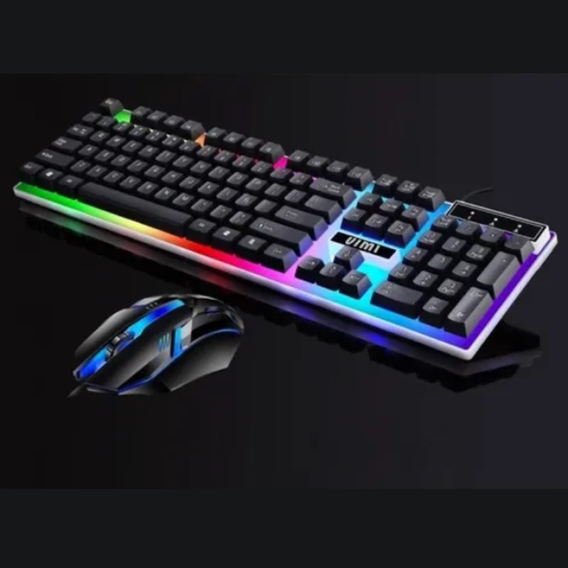 Kit De Teclado Y Mouse Gamer Alámbrico Vimi TCM07 Color Negro Con Luz Led Rgb