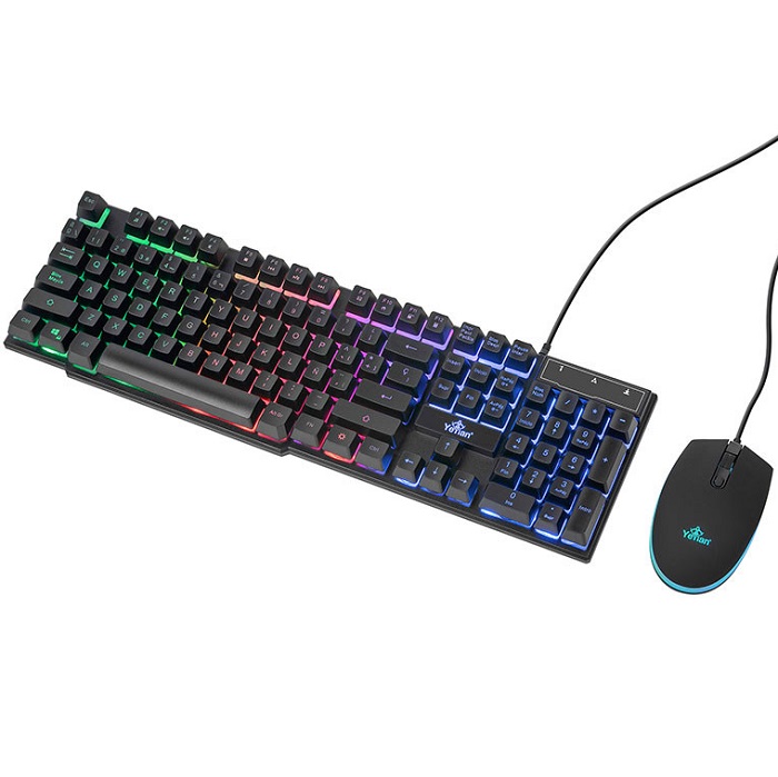 Kit Teclado Y Mouse YeYian PHOENIX 2001 NL Retroiluminado LED USB Gaming YKP-20705.