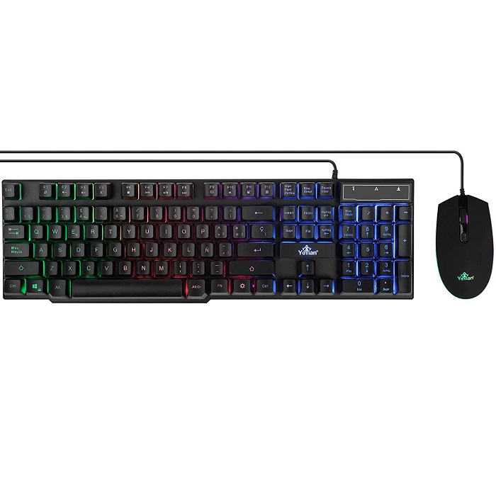 Kit Teclado Y Mouse YeYian PHOENIX 2001 NL Retroiluminado LED USB Gaming YKP-20705.