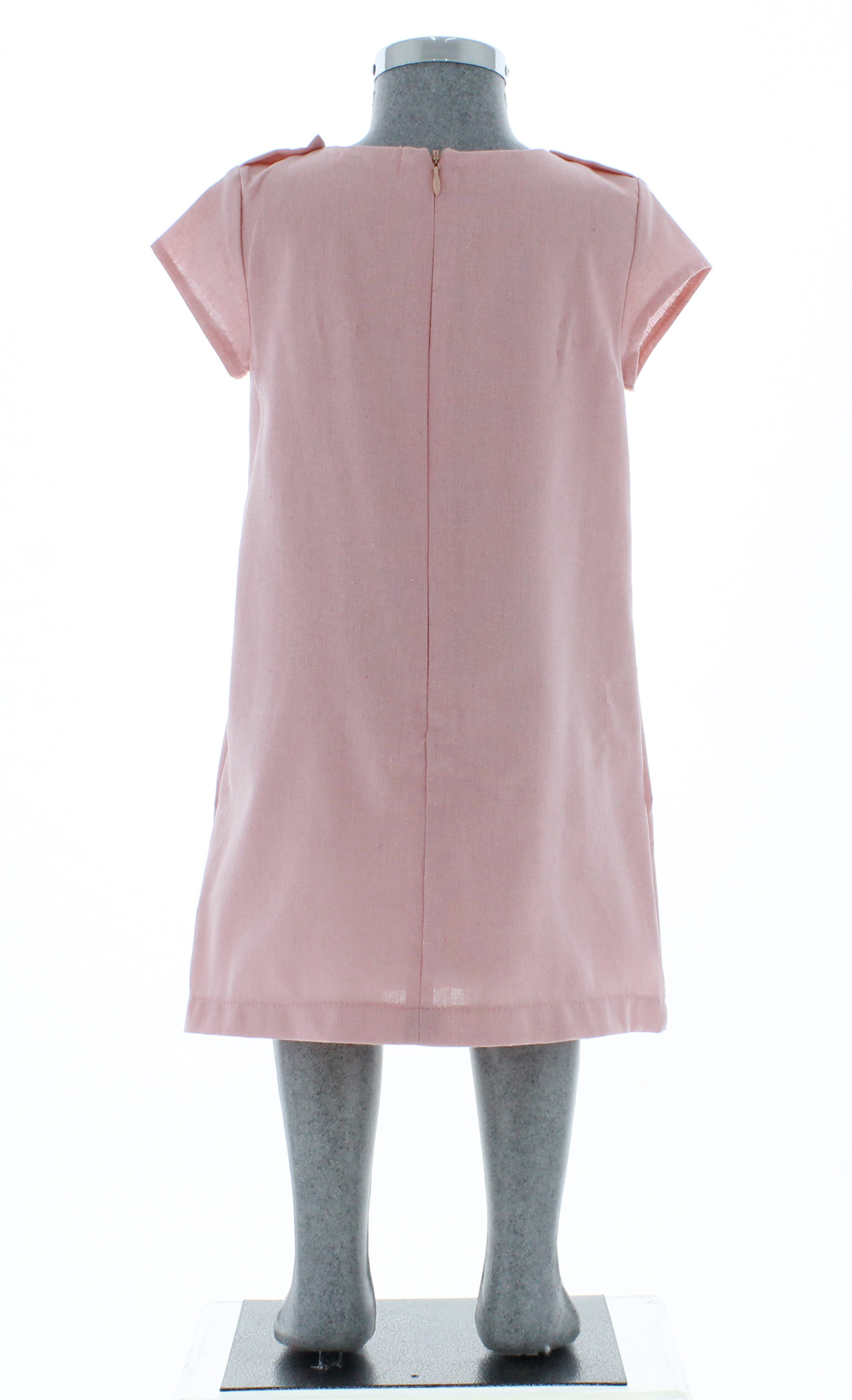 Vestido Niña Lino Rosa 2860 2 a 12 Años.