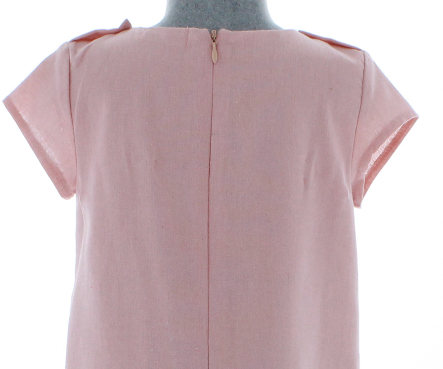 Vestido Niña Lino Rosa 2860 2 a 12 Años.