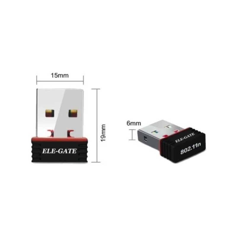 Tarjeta Red Inalámbrica WIFI USB Nano Ele-Gate WL04 Color Negro