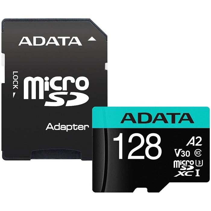 Memoria MicroSD Adata Premier Pro 128GB SDXC UHS-I U3 V30 Clase 10 A2 Con  Adaptador
