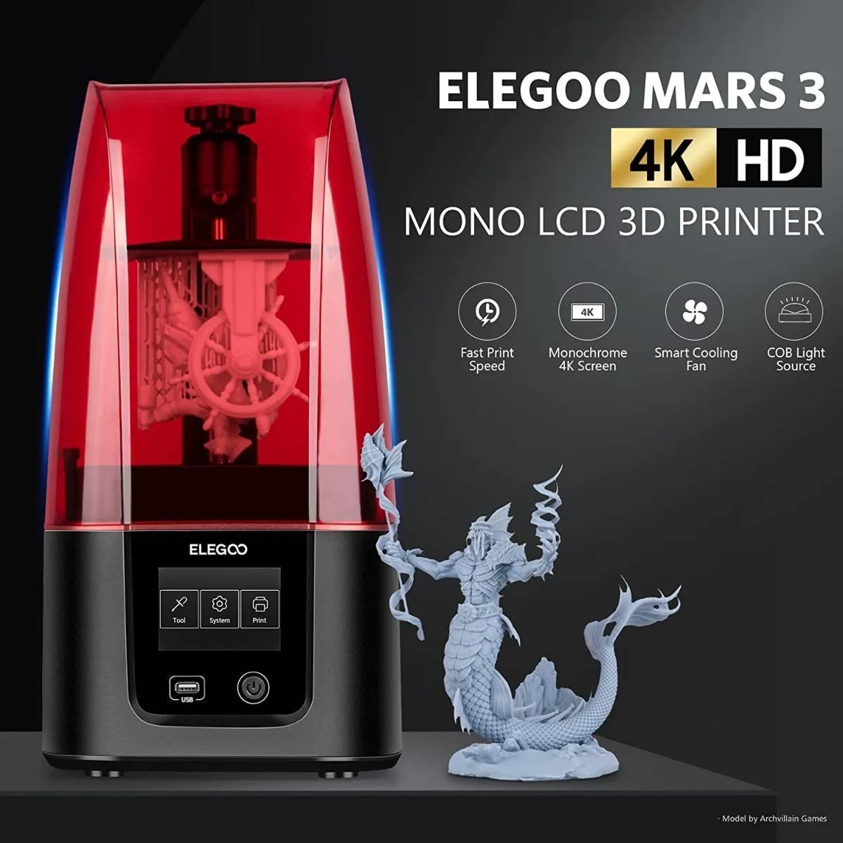 Elegoo Mars 3 4k Impresora 3d De Resina
