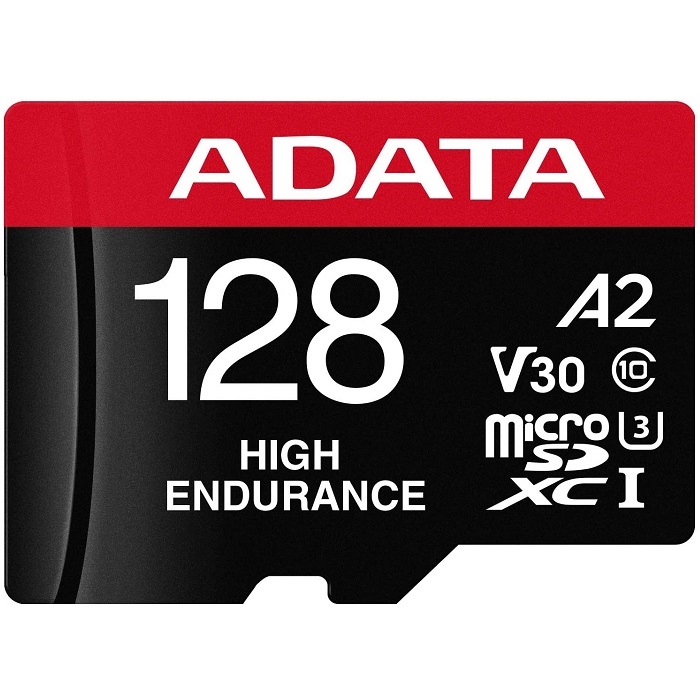 Memoria MicroSD Adata High Endurance 128GB SDXC UHS-I U3 V30 Clase 10 A2 Con Adaptador AUSDX128GUI3V30SHA2-RA1