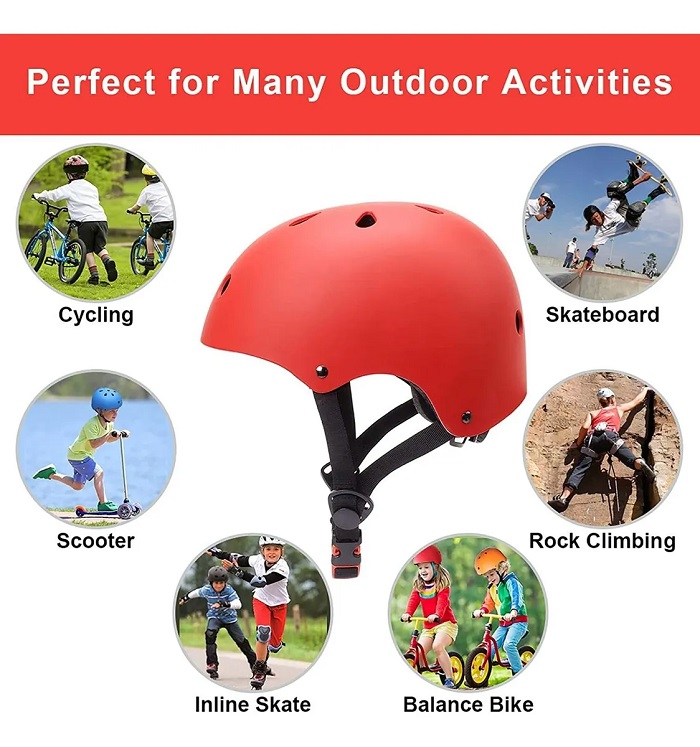 Casco De Bicicleta Para Niños 3  a 8 Años Rojo