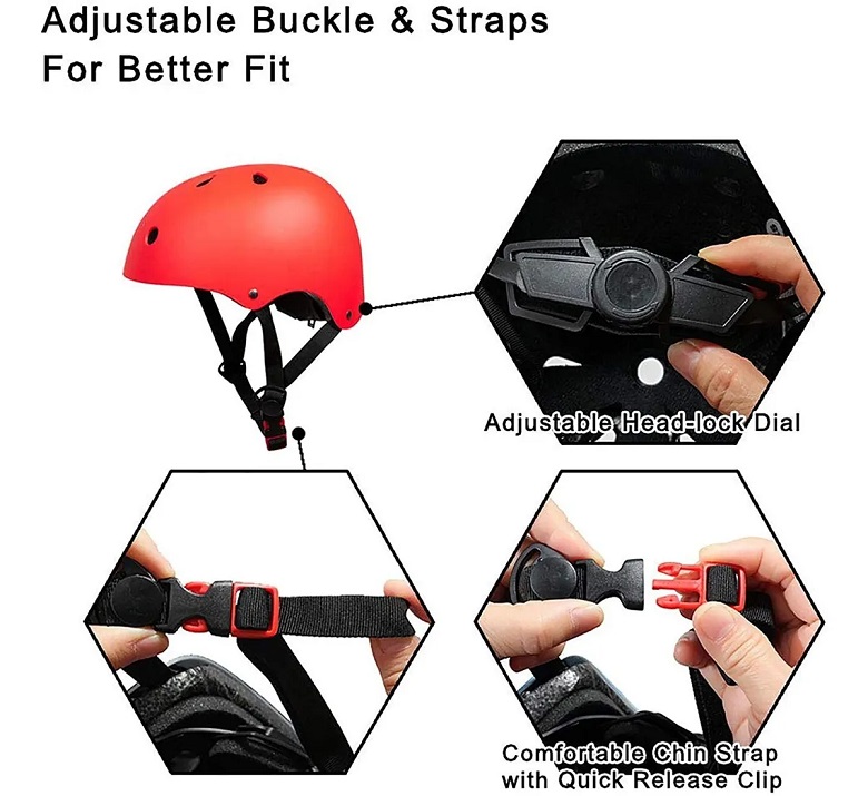 Casco De Bicicleta Para Niños 3  a 8 Años Rojo