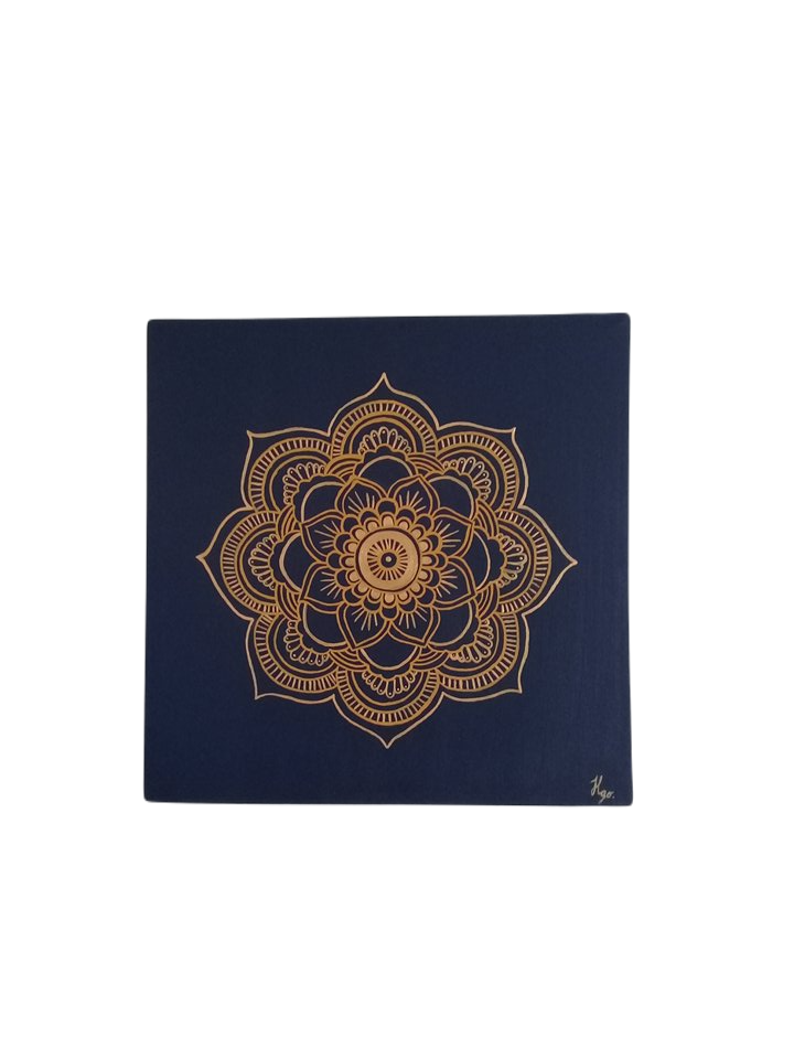 Cuadro decorativo pintado a mano Galería Oneris  MANDALA HINDU 70x70