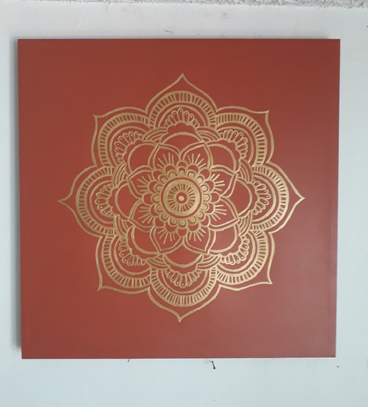 Cuadro decorativo pintado a mano Galería Oneris  MANDALA HINDU 70x70