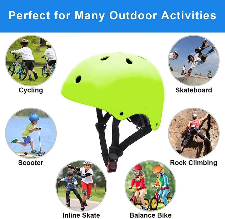 Casco De Bicicleta Para Niños 3  a 8 Años Verde