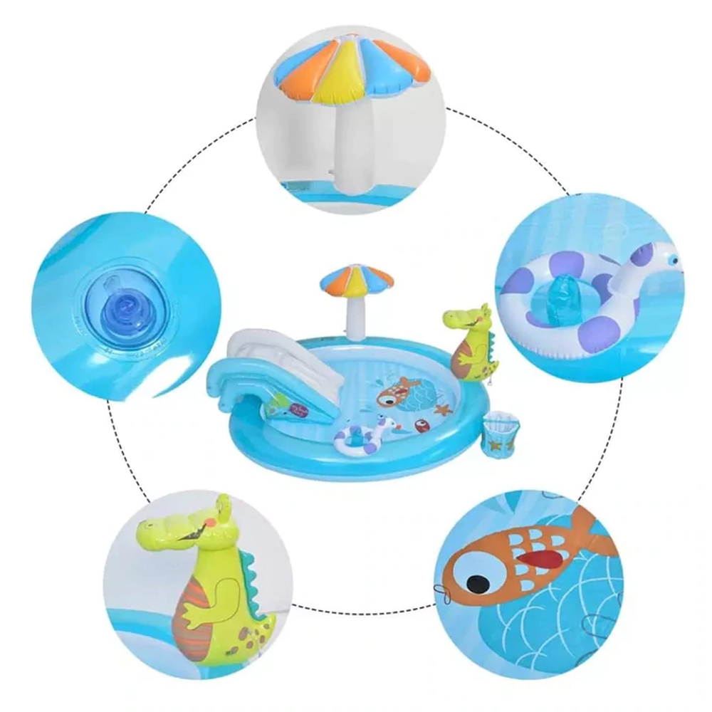 PISCINA INFLABLE CON TOBOGAN DE AGUA PARA NIÑOS ACUATICO