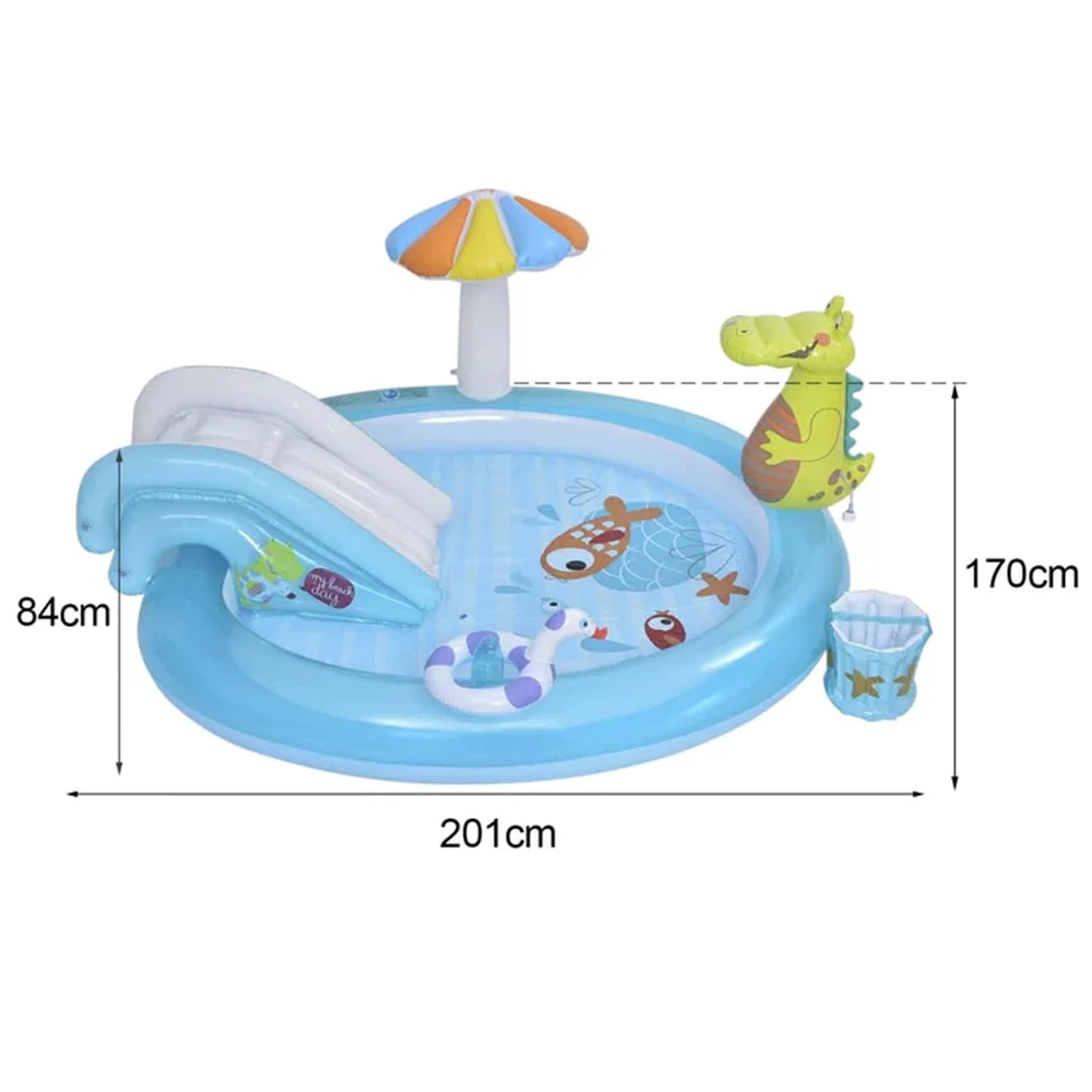 PISCINA INFLABLE CON TOBOGAN DE AGUA PARA NIÑOS ACUATICO