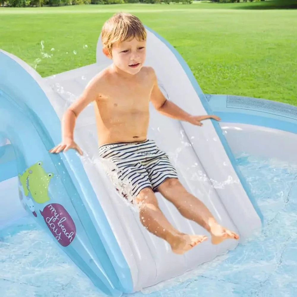 PISCINA INFLABLE CON TOBOGAN DE AGUA PARA NIÑOS ACUATICO