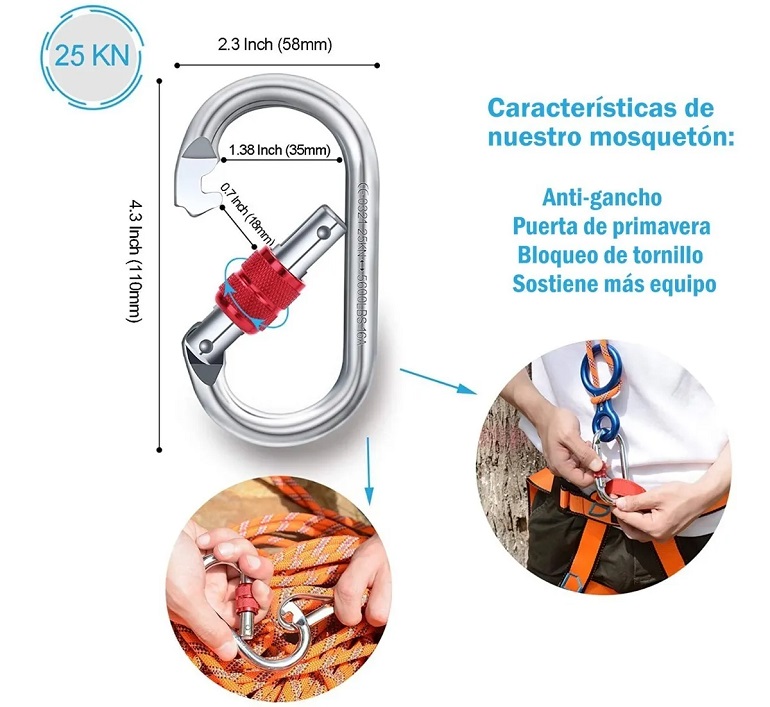 Cuerda Alpinismo Escalada Rescate 20m Negra 