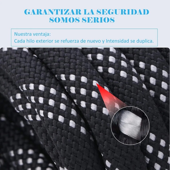 Cuerda Alpinismo Escalada Rescate 20m Negra 