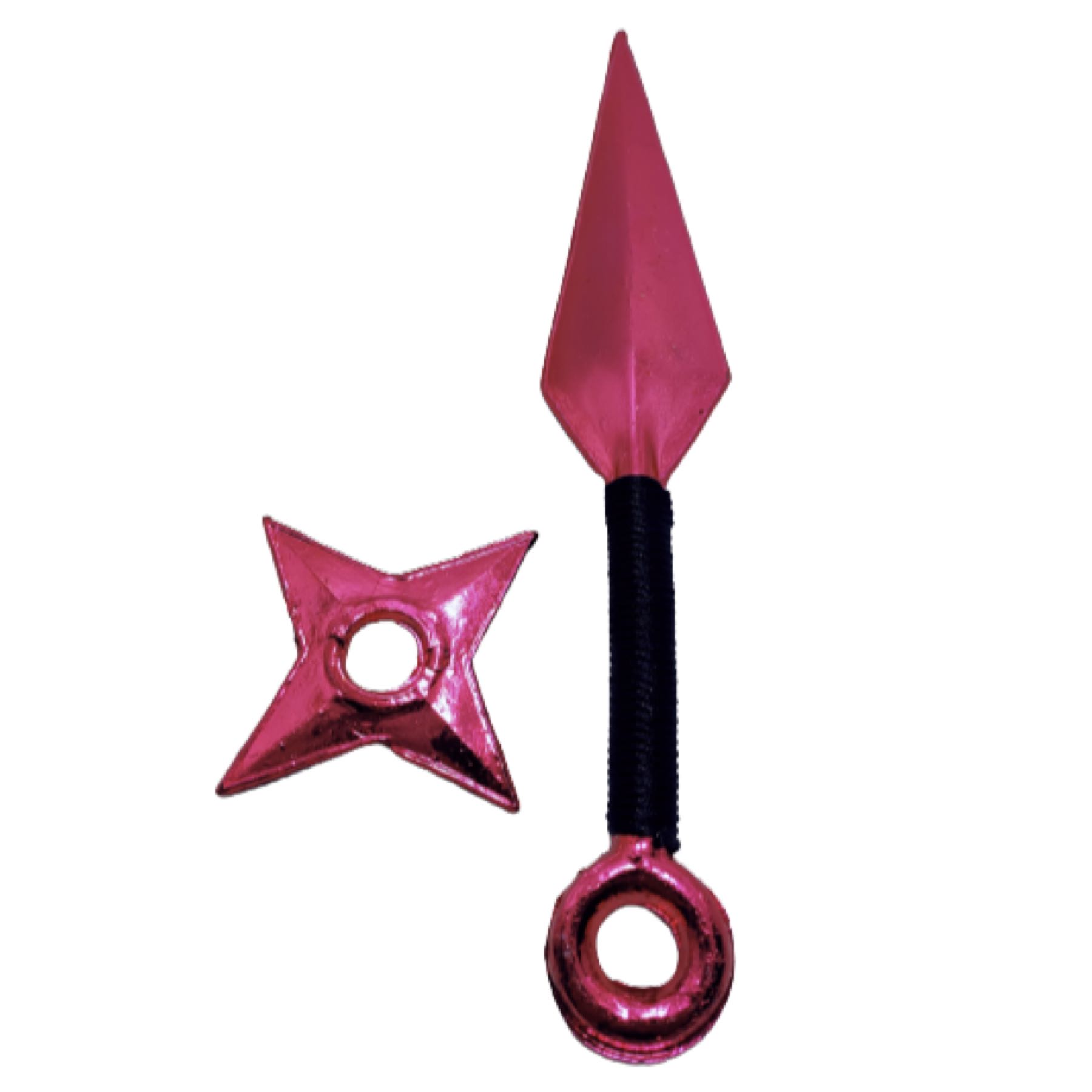 Set Kunai y Shuriken de Plástico Cromado Rojo Juguete Cosplay Naruto Itachi Sasuke Kakashi Pain Minato Konoha Tobi Madara Ninja