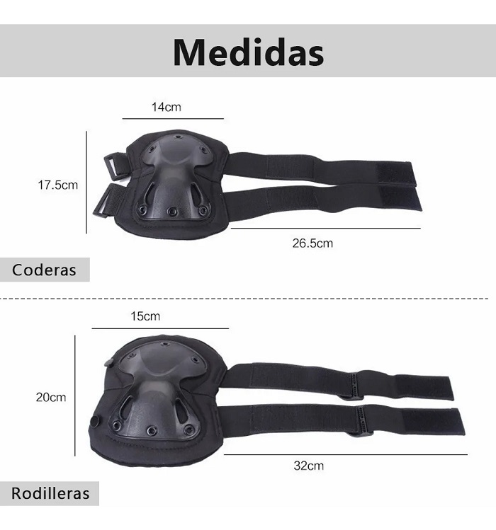 Rodillera Y Codera Táctica Militar Para Bicicleta