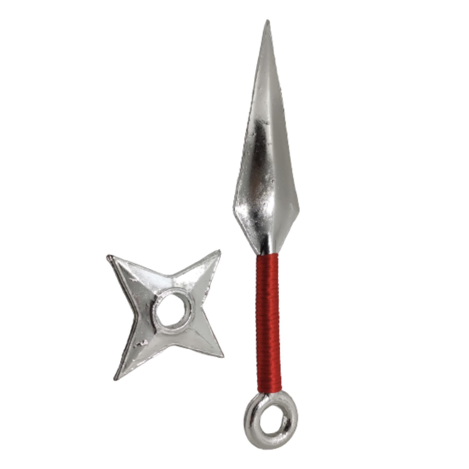 Set Kunai y Shuriken de Plástico Cromado Plateado Juguete Cosplay Naruto Itachi Sasuke Kakashi Pain Minato Konoha Tobi Madara Ninja