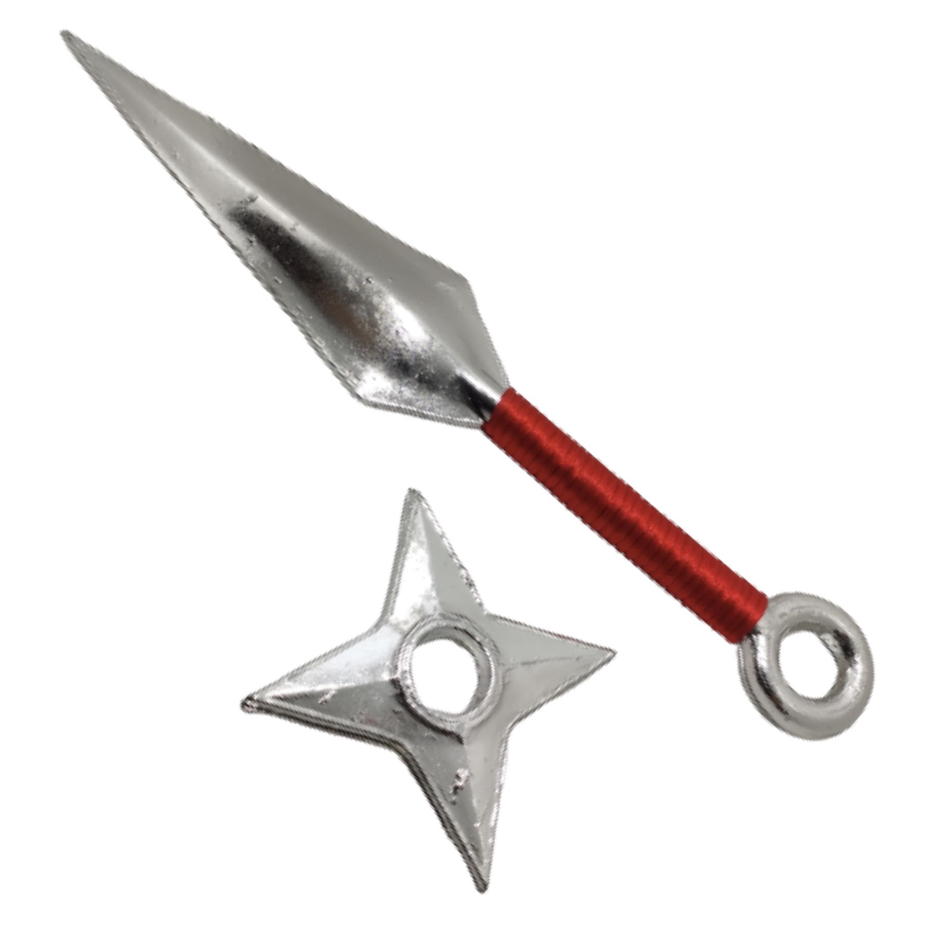 Set Kunai y Shuriken de Plástico Cromado Plateado Juguete Cosplay Naruto Itachi Sasuke Kakashi Pain Minato Konoha Tobi Madara Ninja