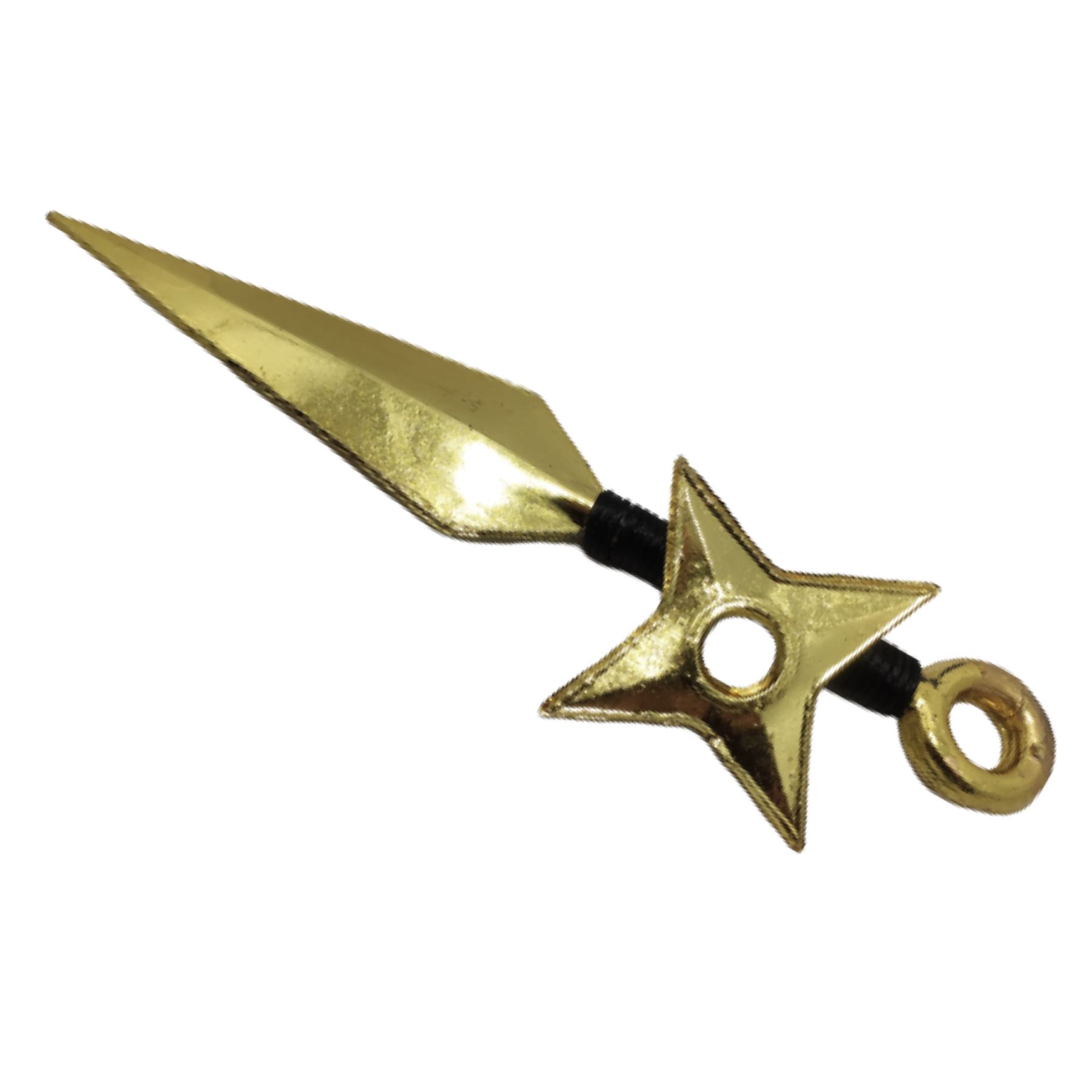 Set Kunai y Shuriken de Plástico Cromado Dorado Juguete Cosplay Naruto Itachi Sasuke Kakashi Pain Minato Konoha Tobi Madara Ninja