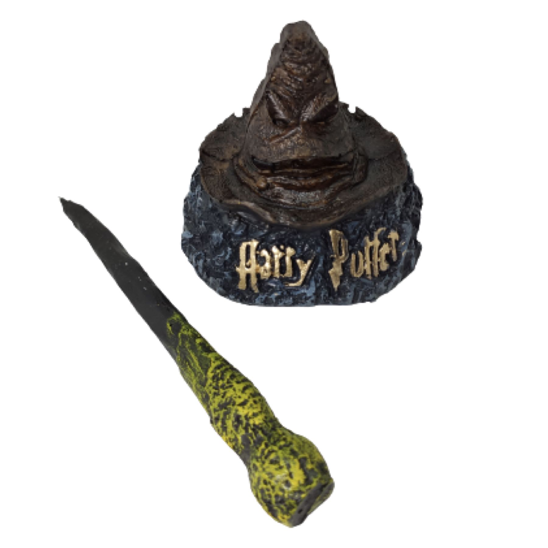 Harry Potter Pluma Varita + Base Sombrero Seleccionador Ronald Bilius Gryffindor Ron Weasley