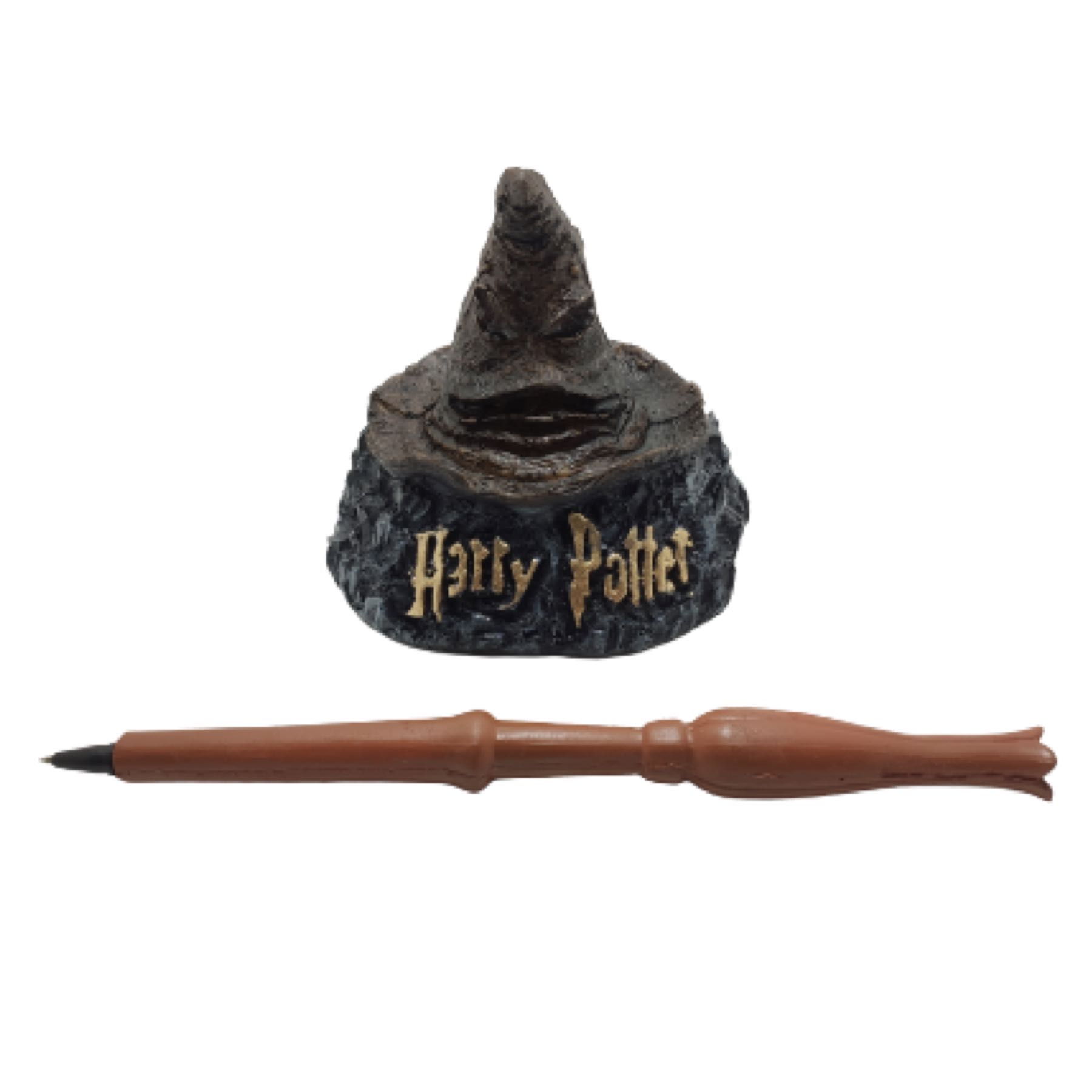 Harry Potter Pluma Varita + Base Sombrero Seleccionador Ravenclaw Luna Lovegood