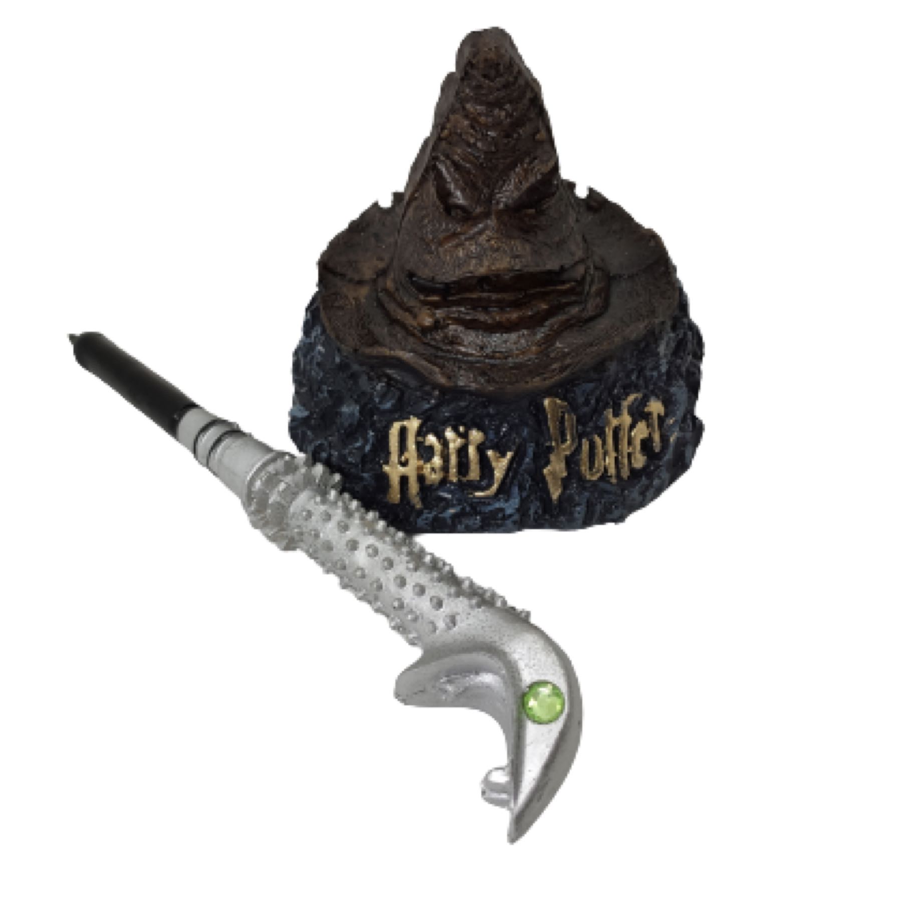 Harry Potter Pluma Varita + Base Sombrero Seleccionador Slytherin Snake Vibora Serpiente Lucius Malfoy