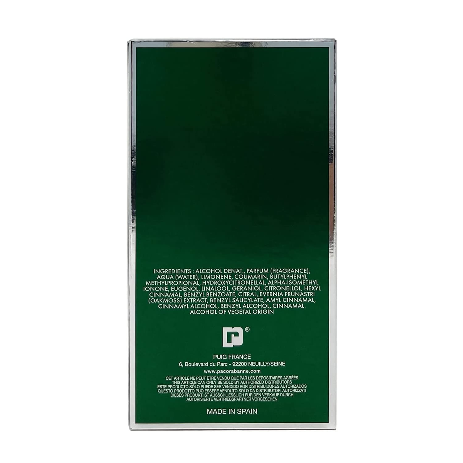 Perfume Paco Rabanne Pour Homme Eau De Toilette 100 Ml