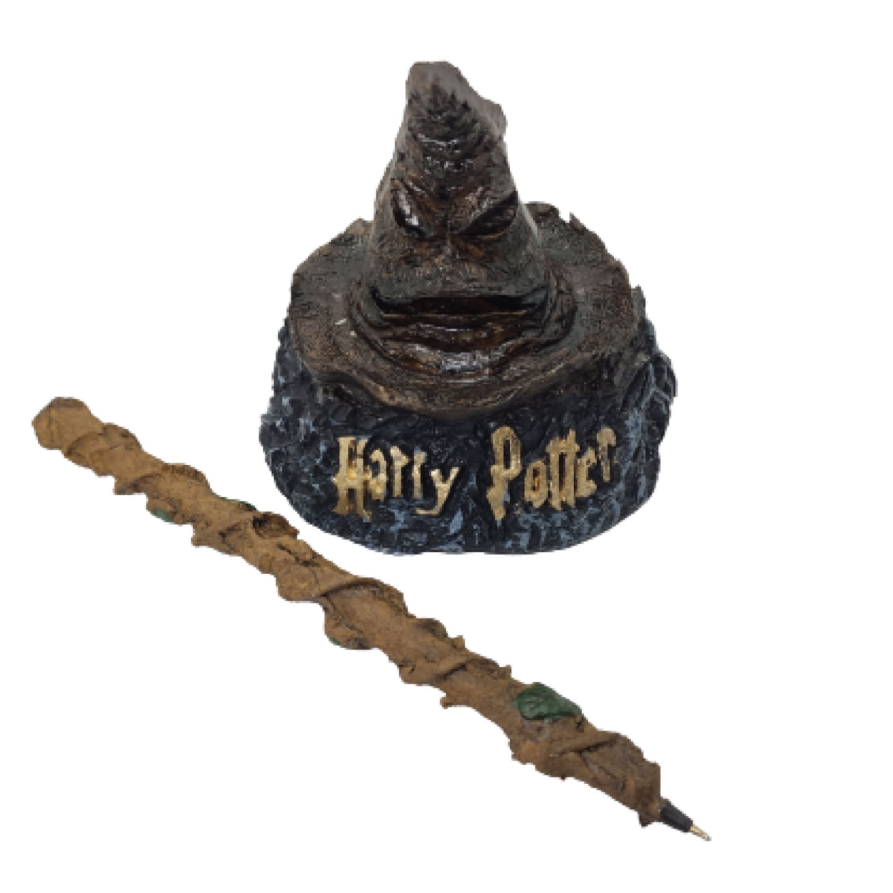 Harry Potter Pluma Varita + Base Sombrero Seleccionador Gryffindor Hermione Granger